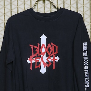 Blood Feast t-shirt, vintage rare tour tee shirt, thrash speed metal, Sodom Kreator, Venom, Overkill Testament, Exodus, long sleeve