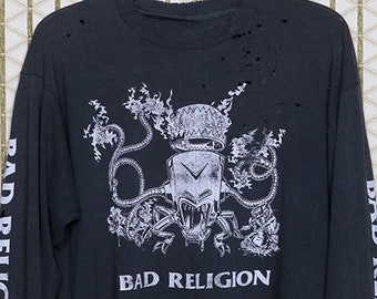 Bad Religion, 1993 Tour T-shirt Long Sleeve Faded Black Tee, Punk Band Hardcore, Double Sided, Dates, NOFX Rancid Social Distortion Thrashed - Etsy Bad Religion, 1993 Tour T-shirt Long Sleeve Faded Black Tee, Punk Band Hardcore, Double Sided, Dates, NOFX Rancid Social Distortion Thrashed - Etsy