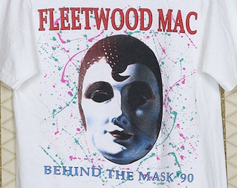 Fleetwood Mac shirt, Stevie Nicks t-shirt, vintage rare white tour tee shirt, behind the mask
