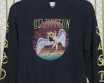 Led Zeppelin t-shirt, Swan Song tee shirt, vintage rare long sleeve, zoso, Black Sabbath, Deep Purple, Robert Plant Jimmy Page
