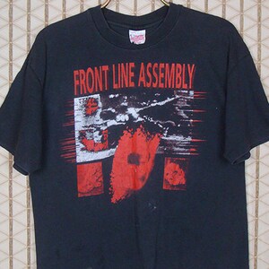 Front Line Assembly, vintage rare T-shirt, Nitzer Ebb Front 242 Skinny Puppy NIN, Sound Is A Weapon EBM industrial electronic Wax Trax