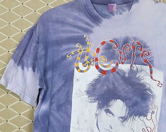 The Cure shirt, vintage rare T-shirt Lullaby, tie dye tee shirt, Robert Smith Glove Siouxsie and the Banshees, Disintegration, 1980s 1989