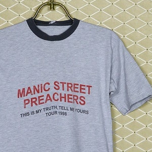 Manic Street Preachers t shirt Suede Blur Radiohead MC5 Killers Oasis Stereophonics Slowdive REM R.E.M. INXS U2 Verve Pulp Elastica