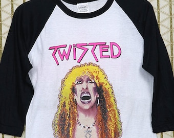 Twisted Sister T-shirt, Vintage Rare White Jersey Tee Shirt