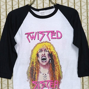 Twisted Sister t-shirt, vintage rare white jersey tee shirt, heavy metal Kiss Motley Crue Van Halen Scorpions Ratt Quiet Riot Alice Cooper