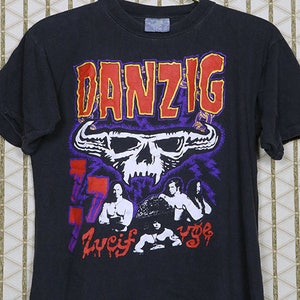 Vintage Danzig shirt, Lucifuge, Misfits Samhain, rare t-shirt, faded black tee, Glenn Danzig, double sided, original OG