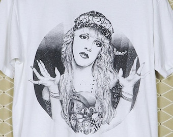 Stevie Nicks t-shirt Fleetwood Mac shirt white 1980s 80s vintage rare