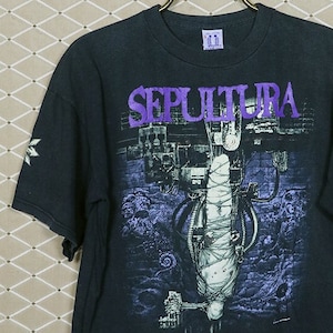 Sepultura tour t-shirt, black tee shirt, vintage rare metal thrash death, Kreator Pantera Slayer Sodom Venom, 1993 Chaos A.D. original OG