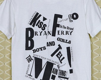 Bryan Ferry shirt, vintage rare 1988 T-shirt, Roxy Music David Bowie Brian Eno Talking Heads, original OG 1980s 80s soft thin white