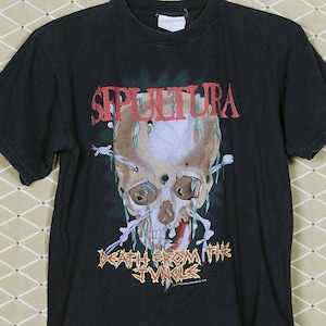 Sepultura tour t-shirt, black tee shirt, vintage rare metal thrash death, Kreator Pantera Slayer Sodom Venom, 1990 original OG