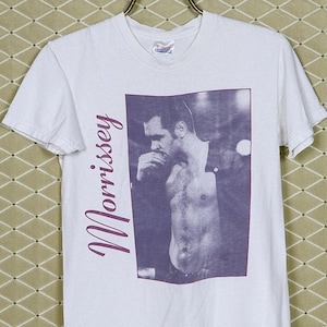 Morrissey t-shirt, vintage rare white shirt, The Smiths Joy Division Cure Siouxsie Banshees Blur Nick Cave Elliott Smith Pixies Interpol Jam