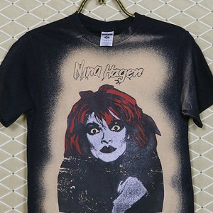 Nina Hagen shirt, vintage rare bleached T-shirt, punk gothic New Wave Siouxsie Sioux Banshees Lene Lovich Diamanda Galas, Mosquitohead style