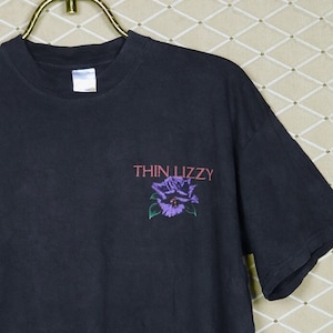 Thin Lizzy t-shirt, vintage rare tee shirt, Motorhead Led Zeppelin Black Sabbath Deep Purple Whitesnake T.Rex Slade Mud Sweet, Black Rose