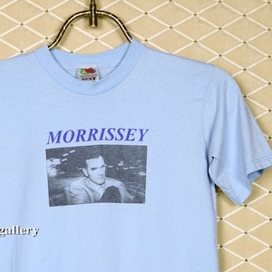 Morrissey t-shirt, Smiths vintage rare blue shirt, Joy Division Cure Siouxsie Banshees Blur Nick Cave Elliott Smith Pixies Interpol Jam