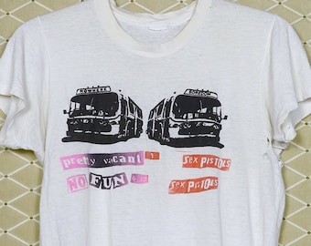 T-shirt Sex Pistols Pretty Vacant - Homme, Coton, Beige, Coupe Ample, Neuf Avec étiquettes