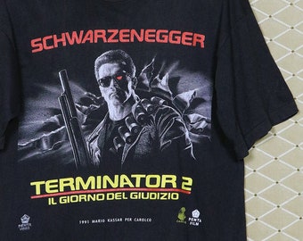 TERMINATOR 2 shirt, vintage rare T-shirt Bladerunner Total Recall Alien Species Sci-Fi movie horror science fiction T2 Arnold Schwarzenegger