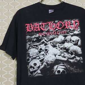 Bathory t-shirt, vintage rare metal tee, thrash black viking metal, Kreator Celtic Frost Mercyful Fate Coroner Exodus Sodom Venom, Requiem