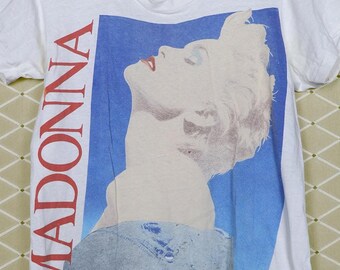 シンディ・ローパーのTシャツ、ヴィンテージのレアな白Tシャツ、1980