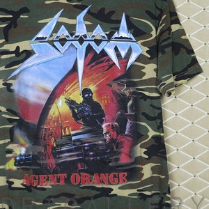 Sodom t-shirt, Agent Orange shirt, vintage rare camo tee, thrash black metal, Kreator, Bathory, Coroner, Exodus, camouflage