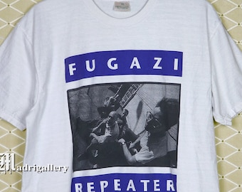 Fugazi shirt, vintage rare t-shirt punk rock, Dag Nasty Bad Brains Religion Minor Threat Anti Flag Circle Jerks Minutemen Melvins, Repeater