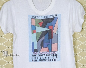 New Order turné t-shirt Joy Division vintage sällsynt skjorta Depeche Mode Kraftwerk Human League Yazoo Gary Numan New Wave mjuk tunn vit t-shirt