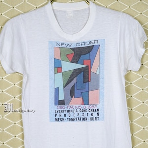 New Order tour t-shirt Joy Division vintage rare shirt Depeche Mode Kraftwerk Human League Yazoo Gary Numan New Wave soft thin white tee