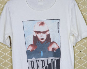 シンディ・ローパーのTシャツ、ヴィンテージのレアな白Tシャツ、1980