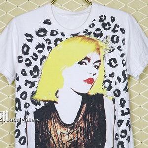 Blondie T-shirt, Debbie Deborah Harry big print tee shirt, New Wave punk Iggy Pop Ramones Andy Warhol Grace Jones Yeahs Talking Heads, white