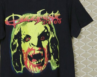 Camiseta vintage de Ozzy, gira de conciertos, camiseta Ozzfest, Black Sabbath, Osbourne, Godmsack, Pantera, Incubus, Methods 2000, Motley Crue