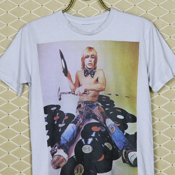 Iggy Pop t-shirt, The Stooges shirt vintage rare punk rock Ramones David Bowie New York Dolls Lou Reed Velvet Underground Patti Smith gray