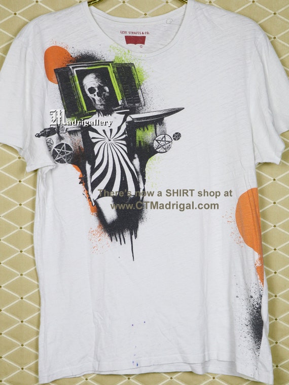 Levis Skeleton Shirt, Horror Vintage Rare Goth Punk Tales Crypt