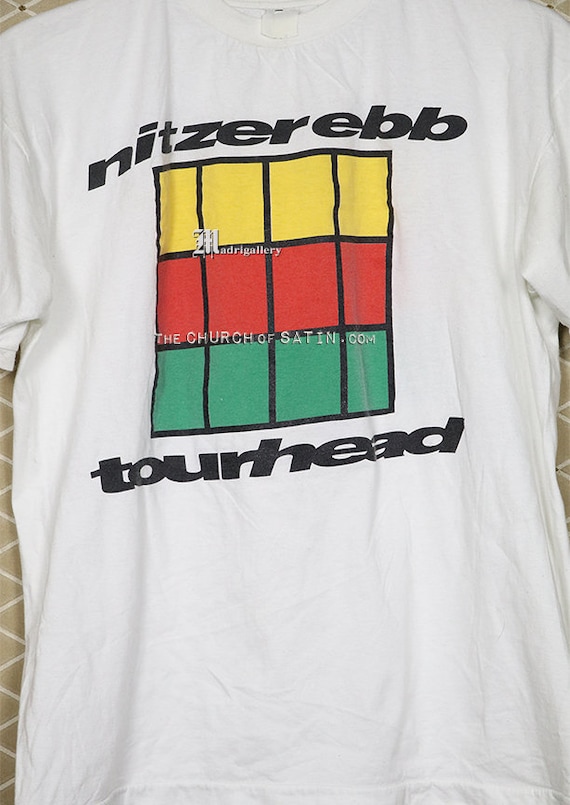 Nitzer Ebb shirt, vintage rare white tour T-shirt… - image 2