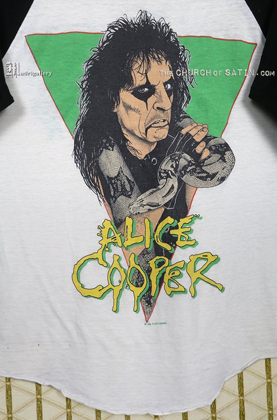 Alice Cooper T-shirt, Vintage 1986 1987 Rare Tour Tee Shirt, Black