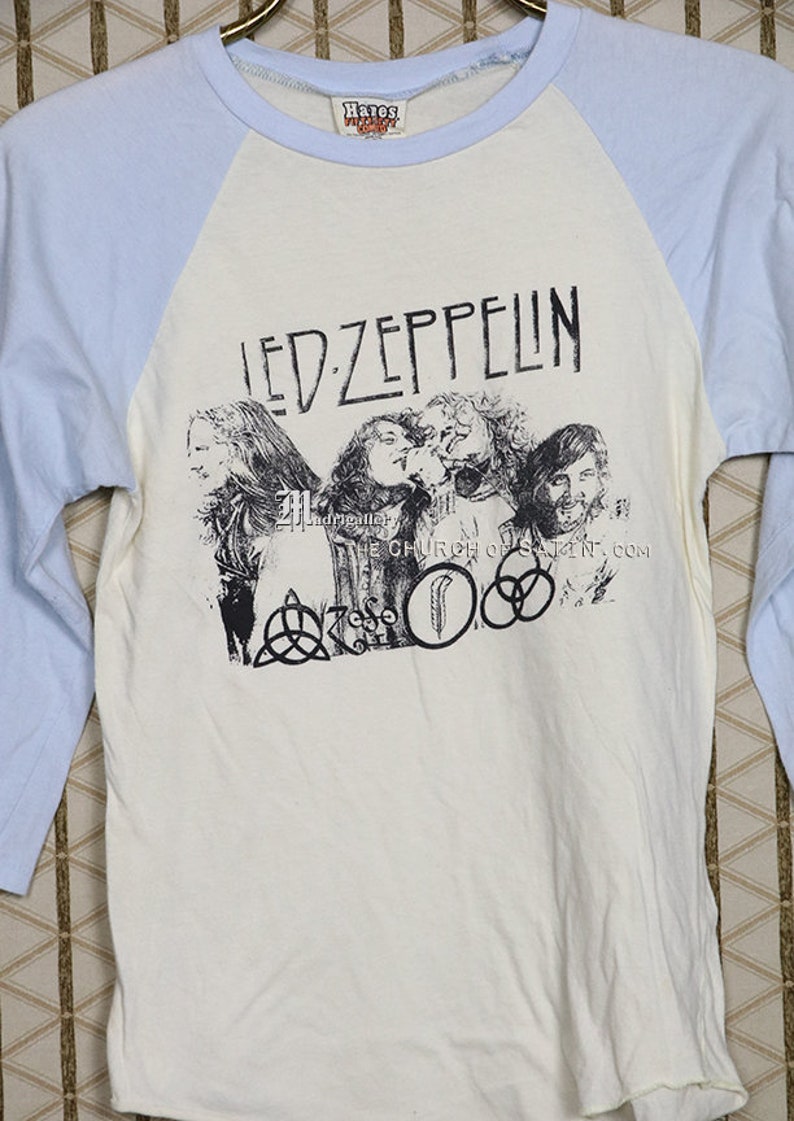 Led Zeppelin tshirt Zoso vintage rare raglan sleeve tee Etsy