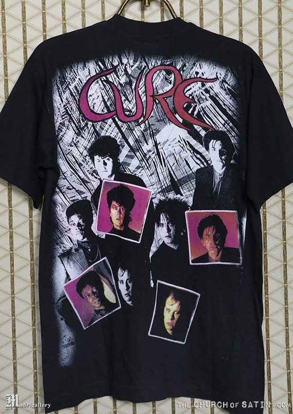 The Cure T-shirt, 1980's Vintage Rare Tee Shirt, Robert Smith, the Glove,  Siouxsie and the Banshees, 1980s All Over Print Soft Thin 80s 