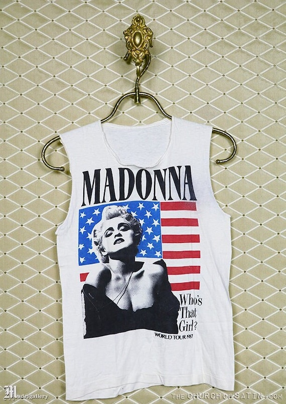 Madonna T-shirt, Vintage Rare Tour White Tee Shirt, 1980s 1990s