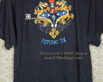 Psychic TV Embroidered Shirt, Throbbing Gristle Vintage Rare