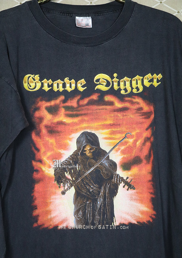 Grave Digger T-shirt, Vintage Rare Long Sleeve Tee Shirt, Heavy