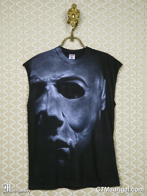 Halloween shirt horror movie airbrush T-shirt Mic… - image 1