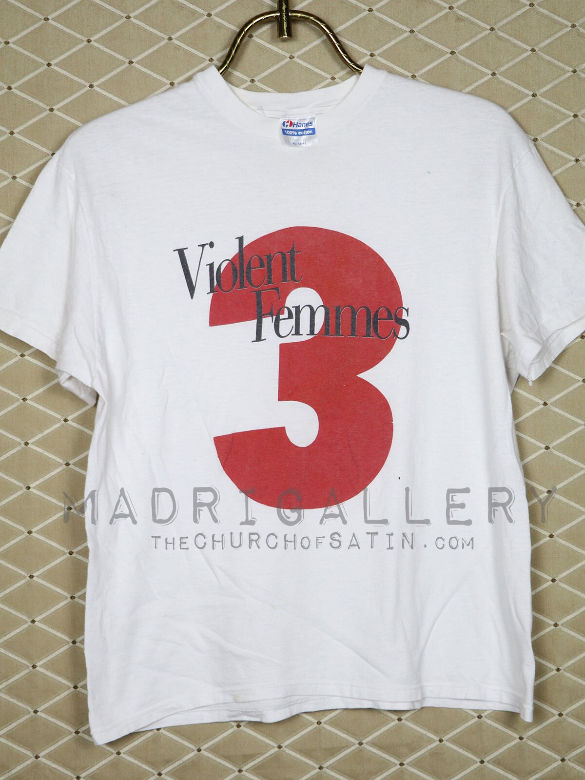 Violent Femmes 3 T-shirt, 1989 Vintage White Punk Shirt, Velvet 