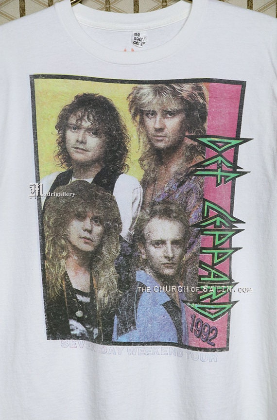 Def Leppard T-shirt, Vintage Rare White Tour Shirt, Heavy Metal