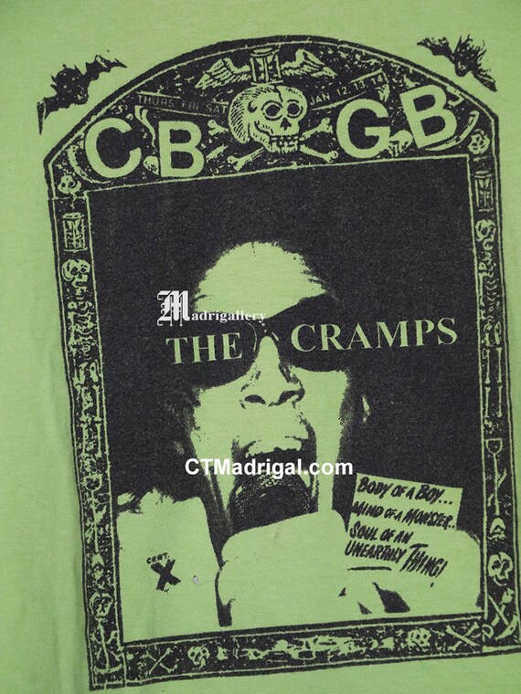 Cramps t-shirt, vintage rare green tee shirt, CBG… - image 3