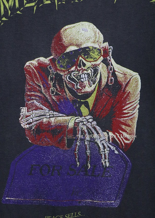 メガデスTシャツ、ヴィンテージレアな色褪せた黒Tシャツ、スラッシュ