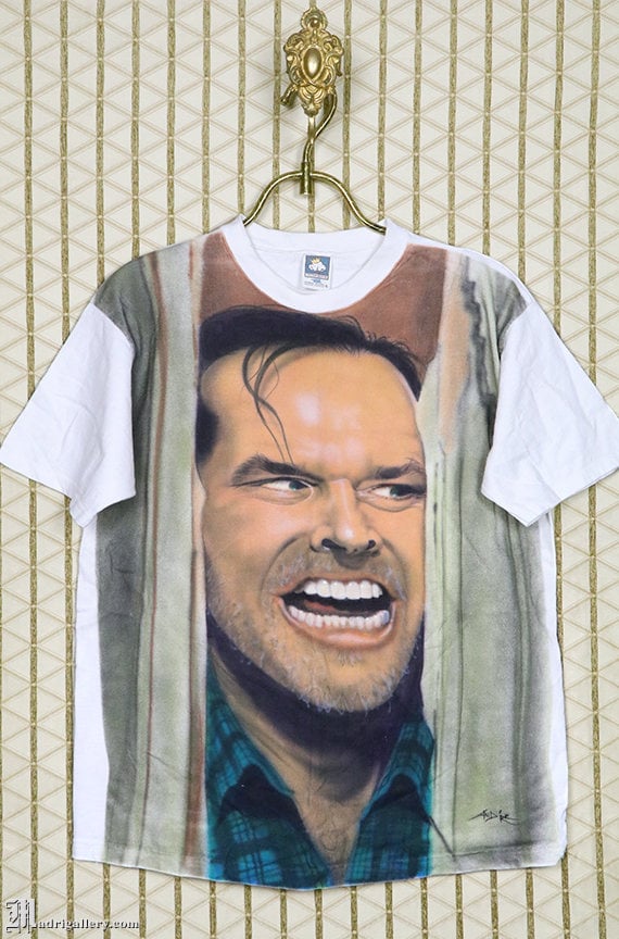 The Shining horror movie T-shirt, white airbrushe… - image 1