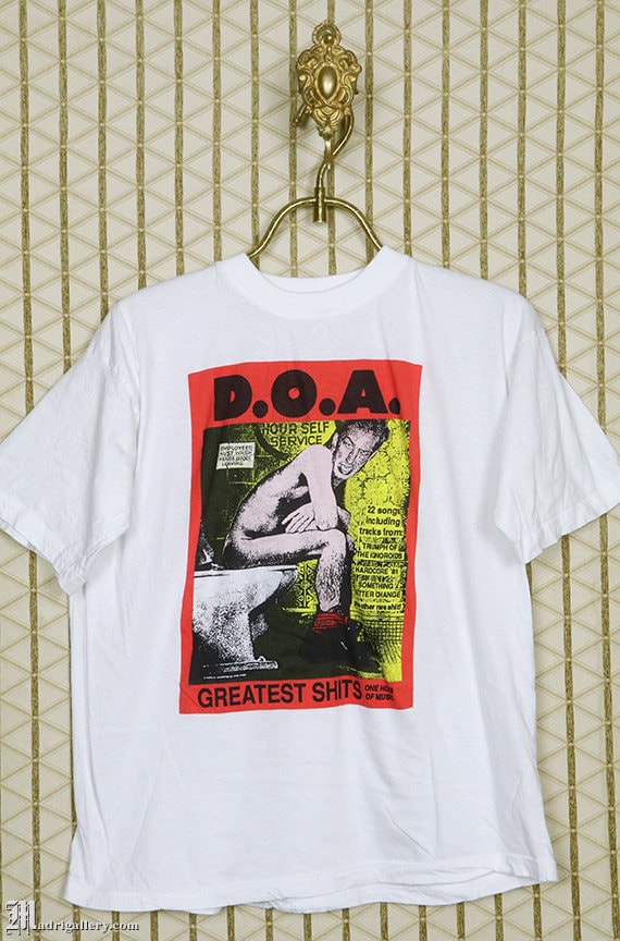 D.O.A. Vintage Rare T-shirt, DOA White Tee, Punk Rock, Black Flag
