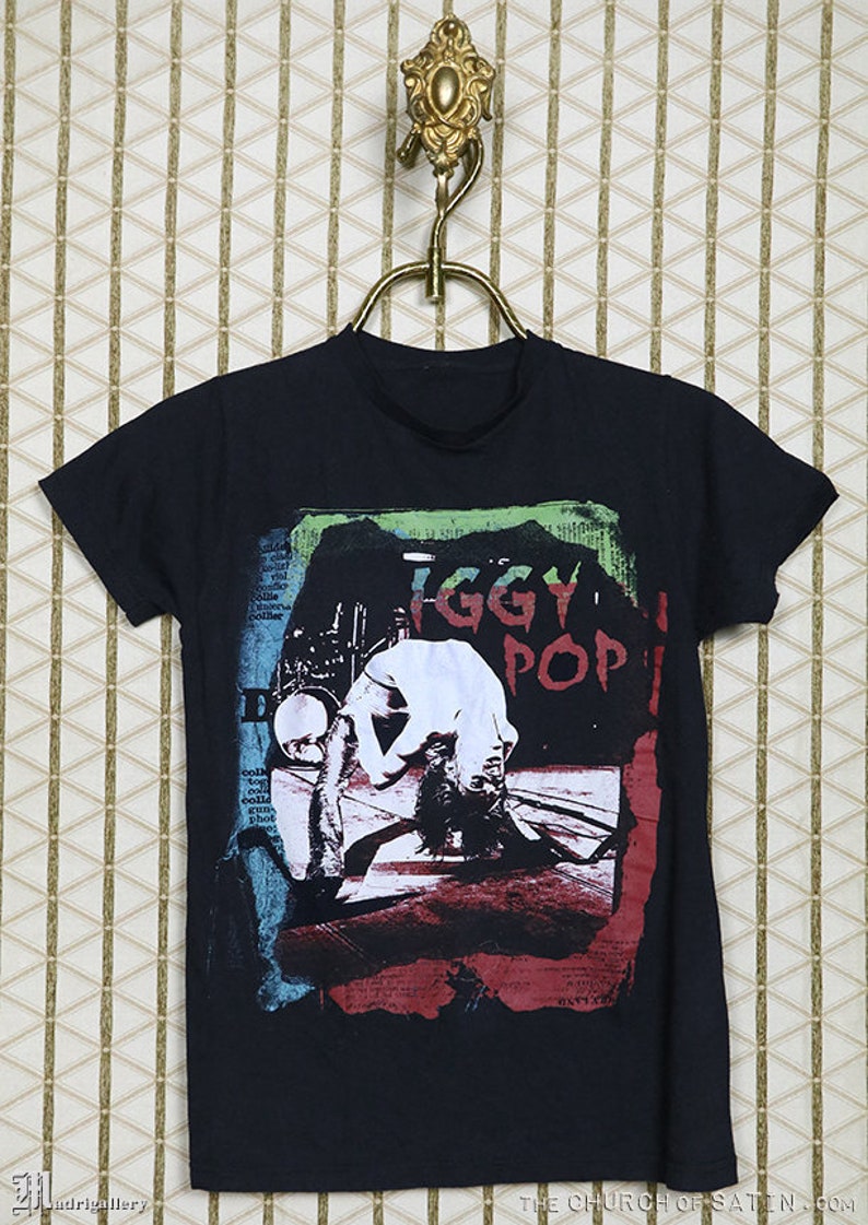 Iggy Pop T-shirt Vintage Rare Tee Shirt Stooges Faded Black | Etsy