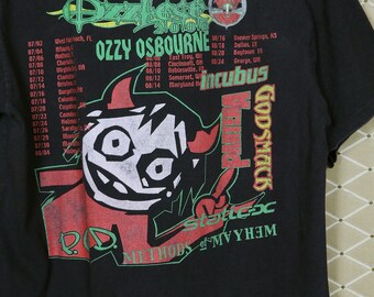 Ozzy T-shirt Vintage Rare Concert Tour Ozzfest Shirt Black Sabbath