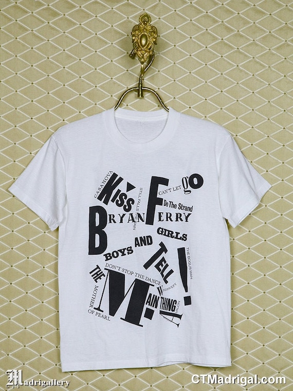 ブライアン・フェリーのシャツ、ヴィンテージのレアな1988年のTシャツ 