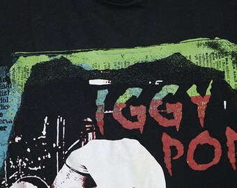 Iggy Pop T-shirt, Vintage Rare Tee Shirt, Stooges, Faded Black Tee