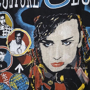 Culture Club t-shirt, vintage rare Boy George black tee shirt, Colour By Numbers, New Wave, Duran, Adam Ant, Billy Idol Cyndi Lauper Rupaul image 3